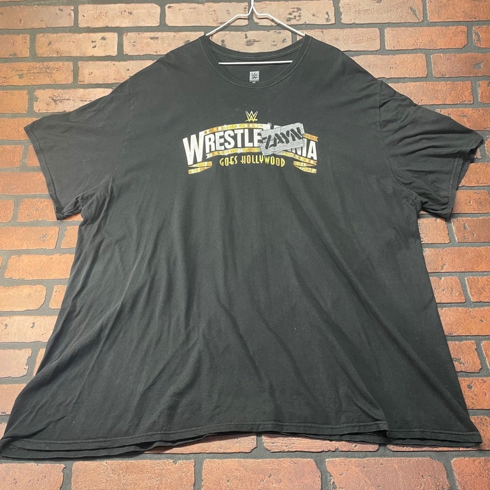 WWE Men's 5XL Black Wrestle Mania Ko Zayn Graphic T-Shirt Fan Tee Y2K